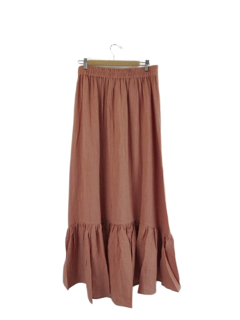 Amelius-&#39;Saloma&#39;-Peach-Linen-Maxi-Skirt-L