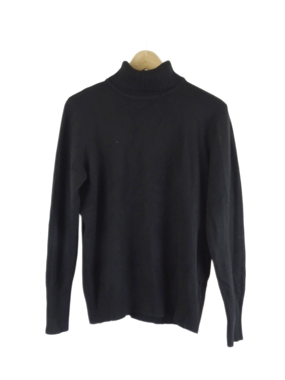 Amelius-'Manor'-Black-Knit-Turtle-Neck-Jumper-M