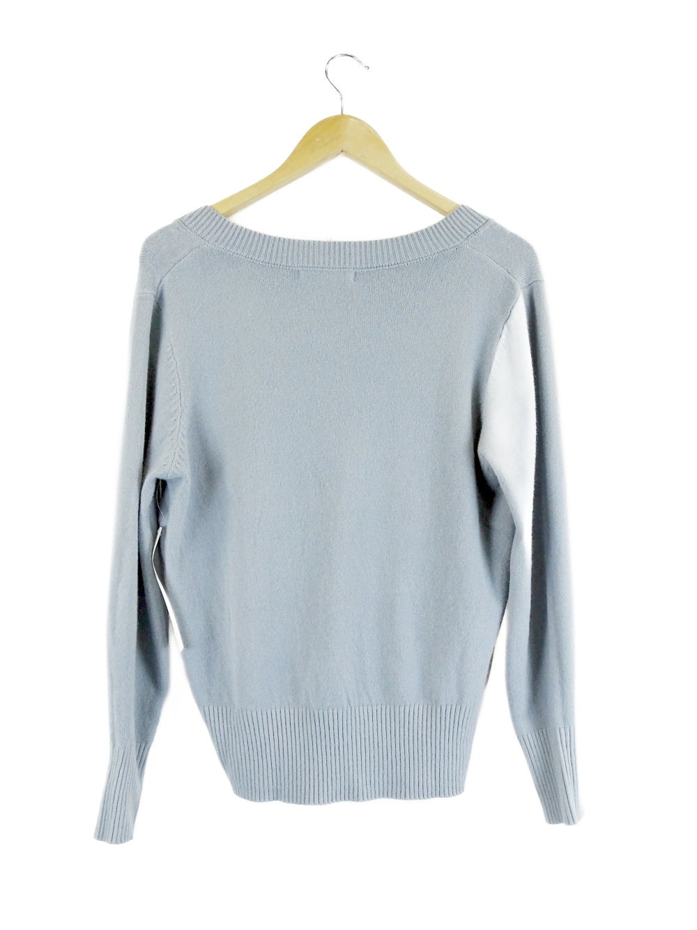 Amelius-&#39;Curzon&#39;-Blue-V-Neck-Jumper-S