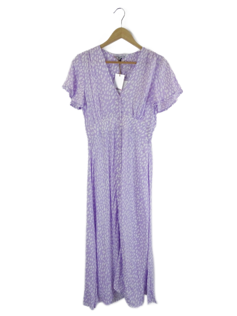 Cartel-&amp;-Willow-&#39;Peri&#39;-Lilac-Spotted-Pattern-Dress-S