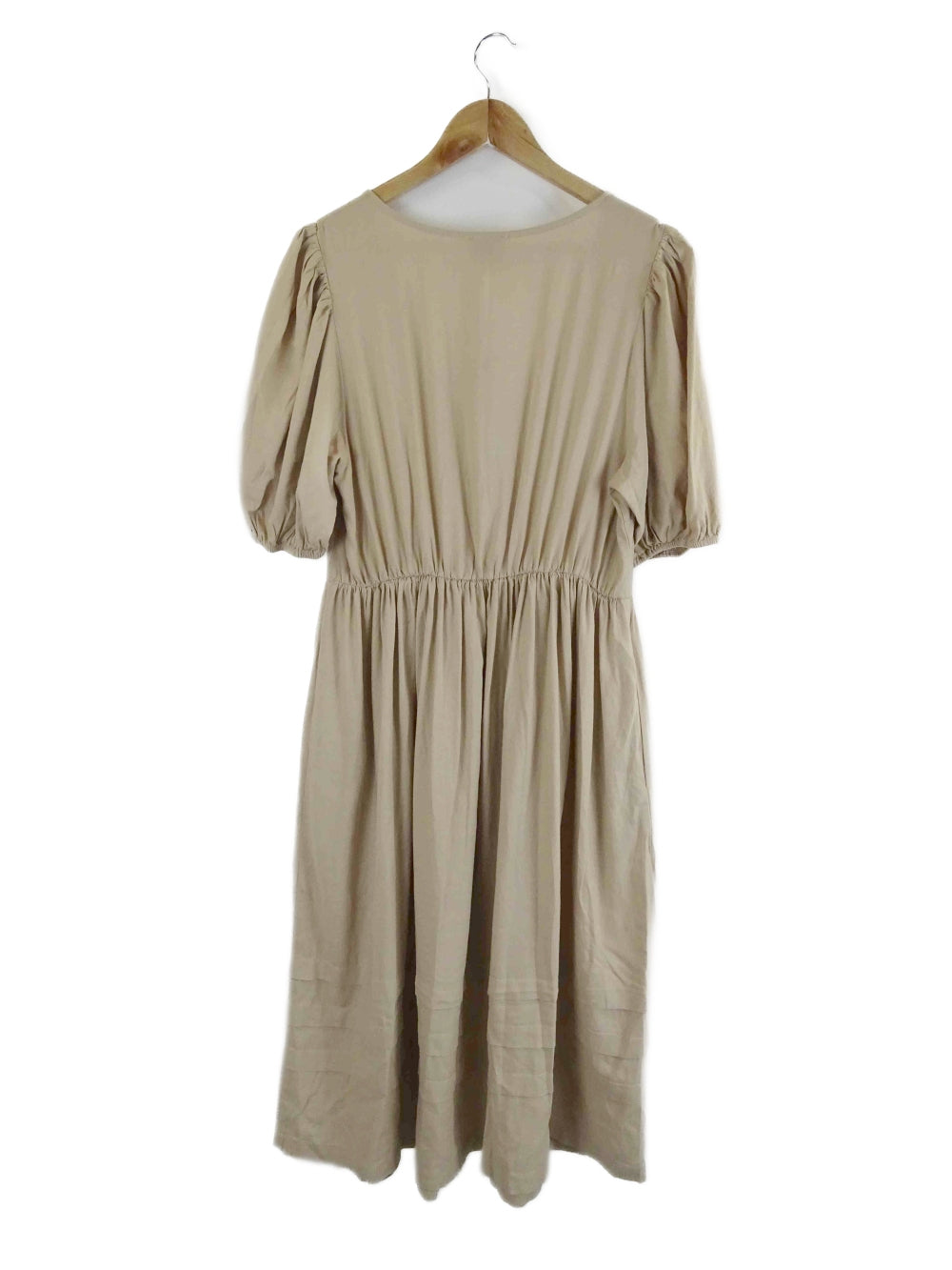 We-Are-The-Others-&#39;The-Puff-Sleeve&#39;-Taupe-Midi-Dress-L