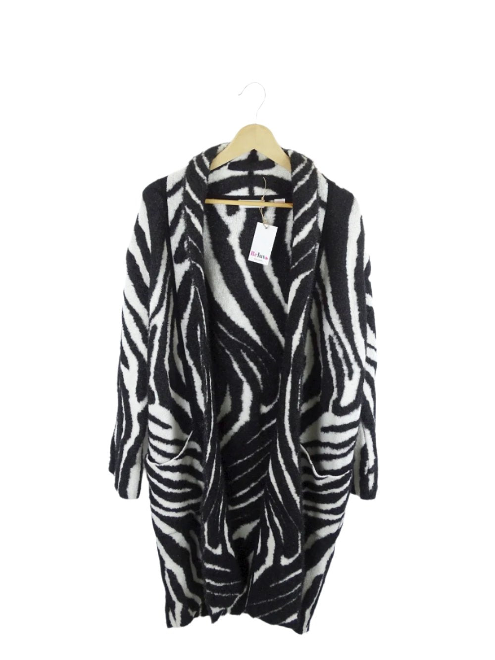 Sass &amp; Bide Black And White Zebra Print Long Cardigan