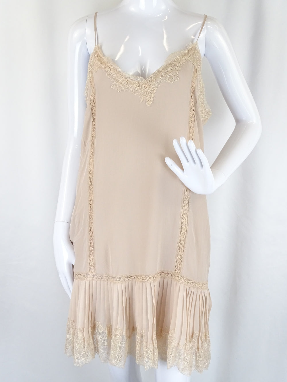 Falcon &amp; Bloom Beige Lace Dress M