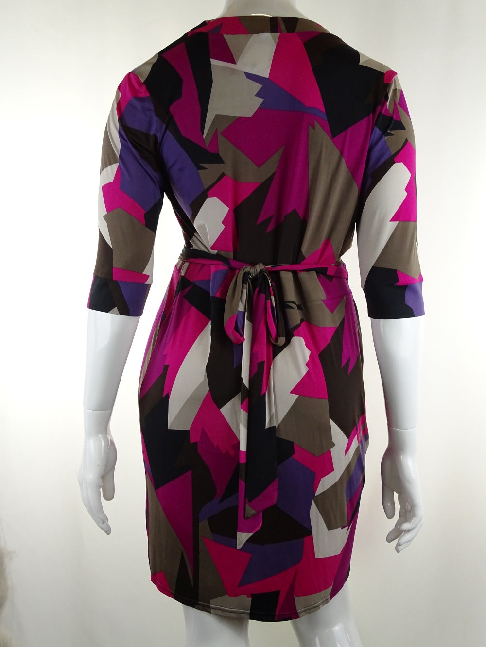 Studio MG Pink, Purple and Brown Wrap Dress L