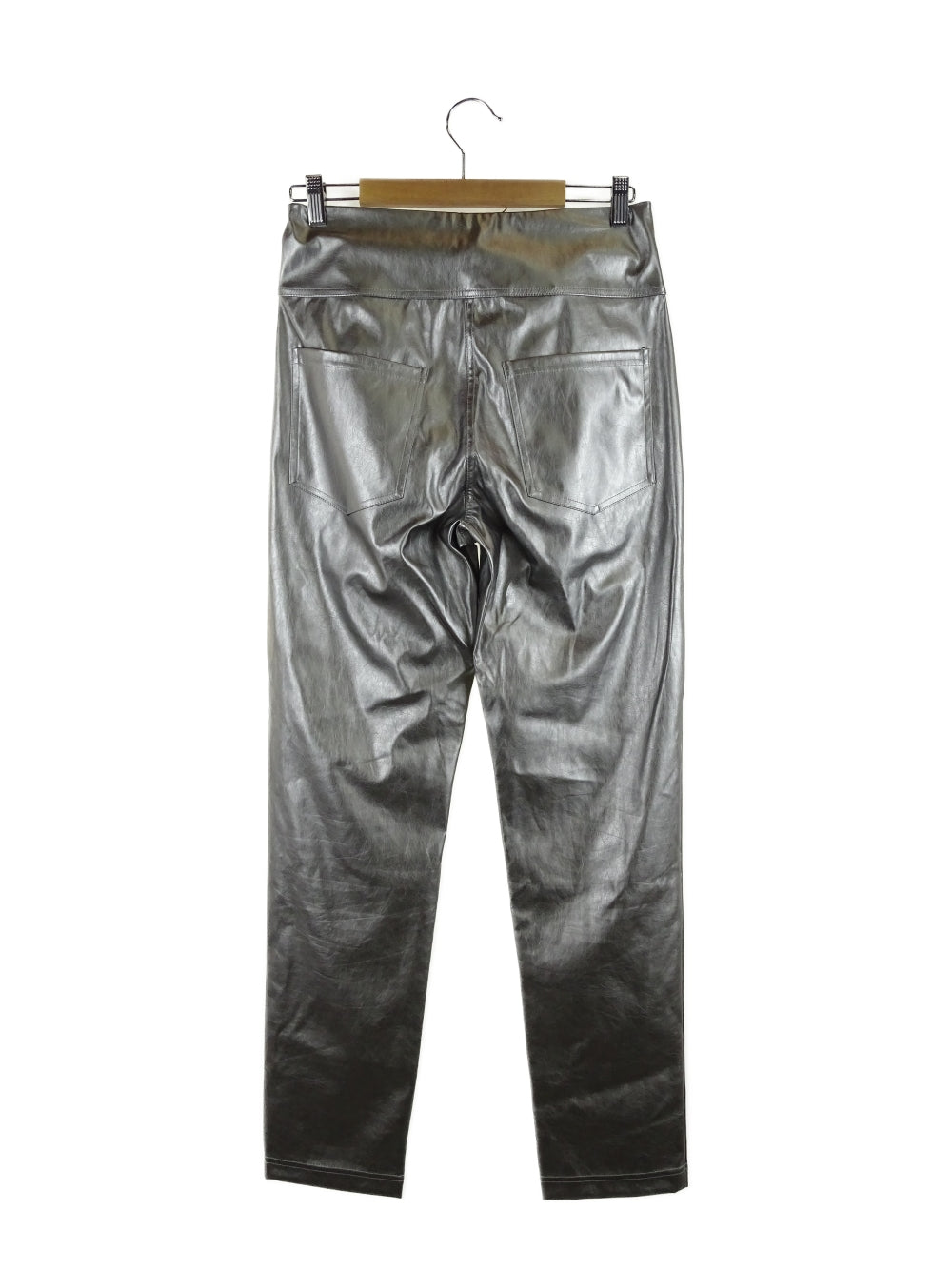 Motto Silver Pleather Straight Leg Pants 12