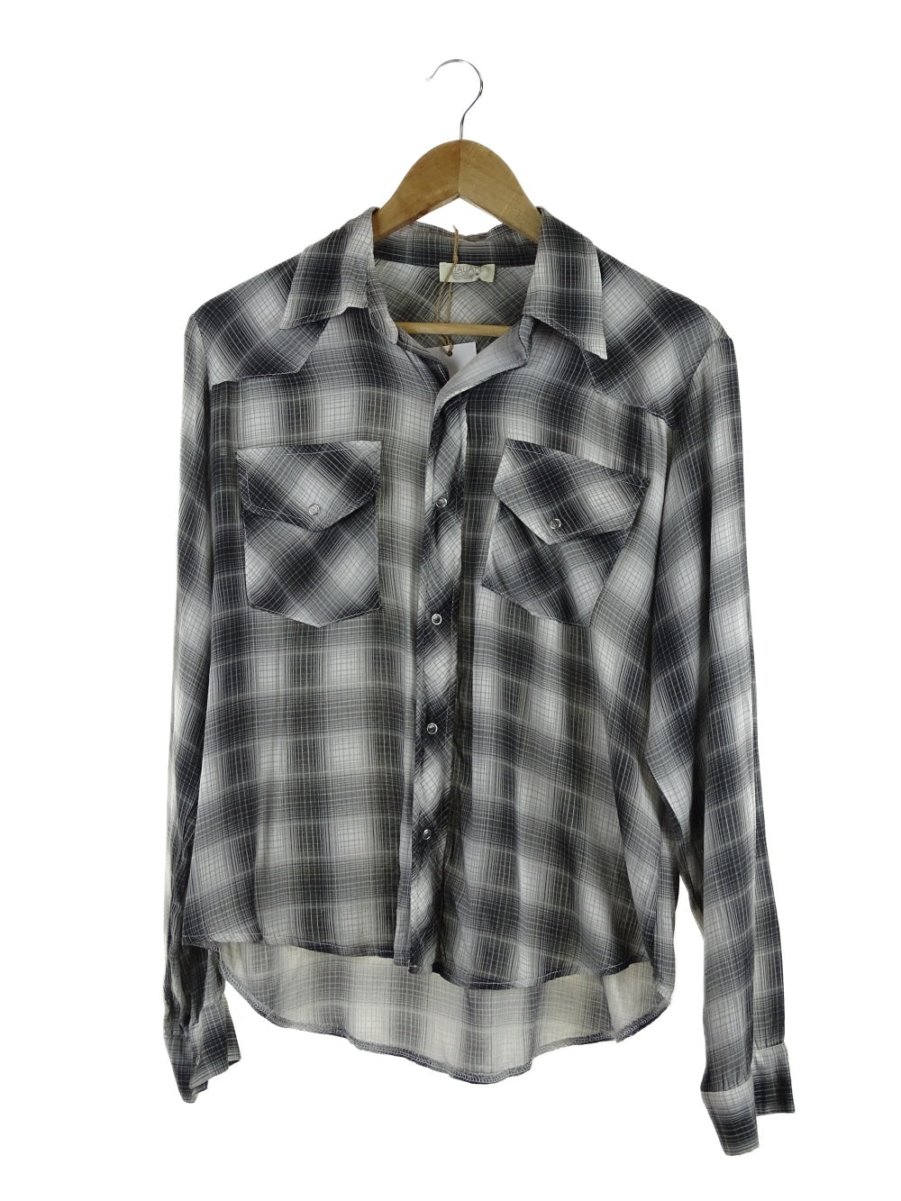 Italian Star Grey and White Flannel Shirt L