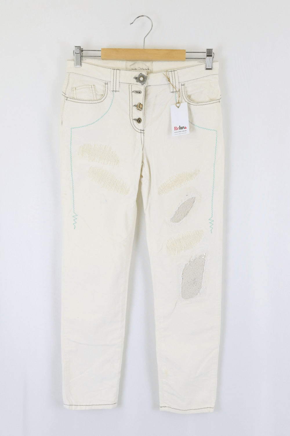 Elisa Cavaletti White Jeans 27 (AU 8)
